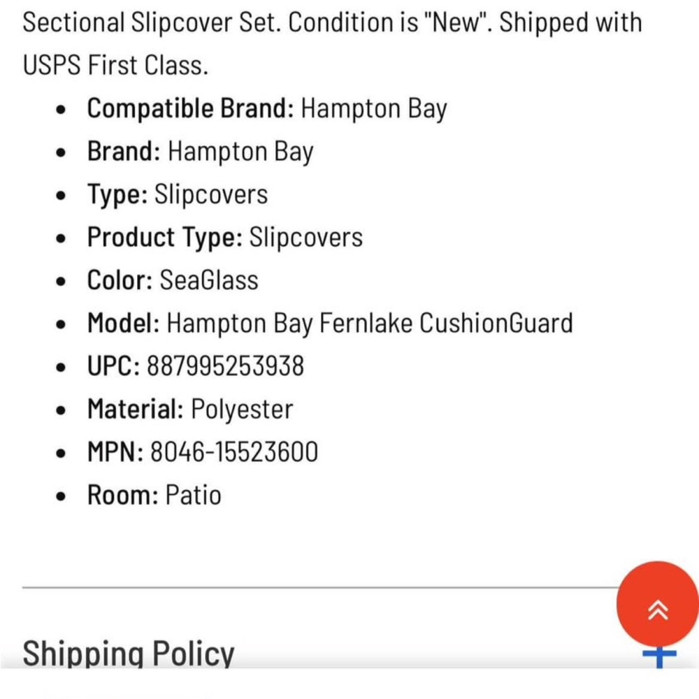 HAMPTON BAY Patio Cushion Slip Covers Set of 8 (for 4 Chairs) - Picture 9 of 9